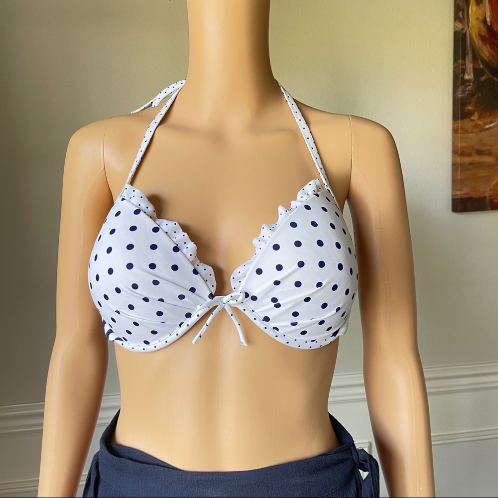 Victoria Secret White Polka Dot Push Up Bikini top